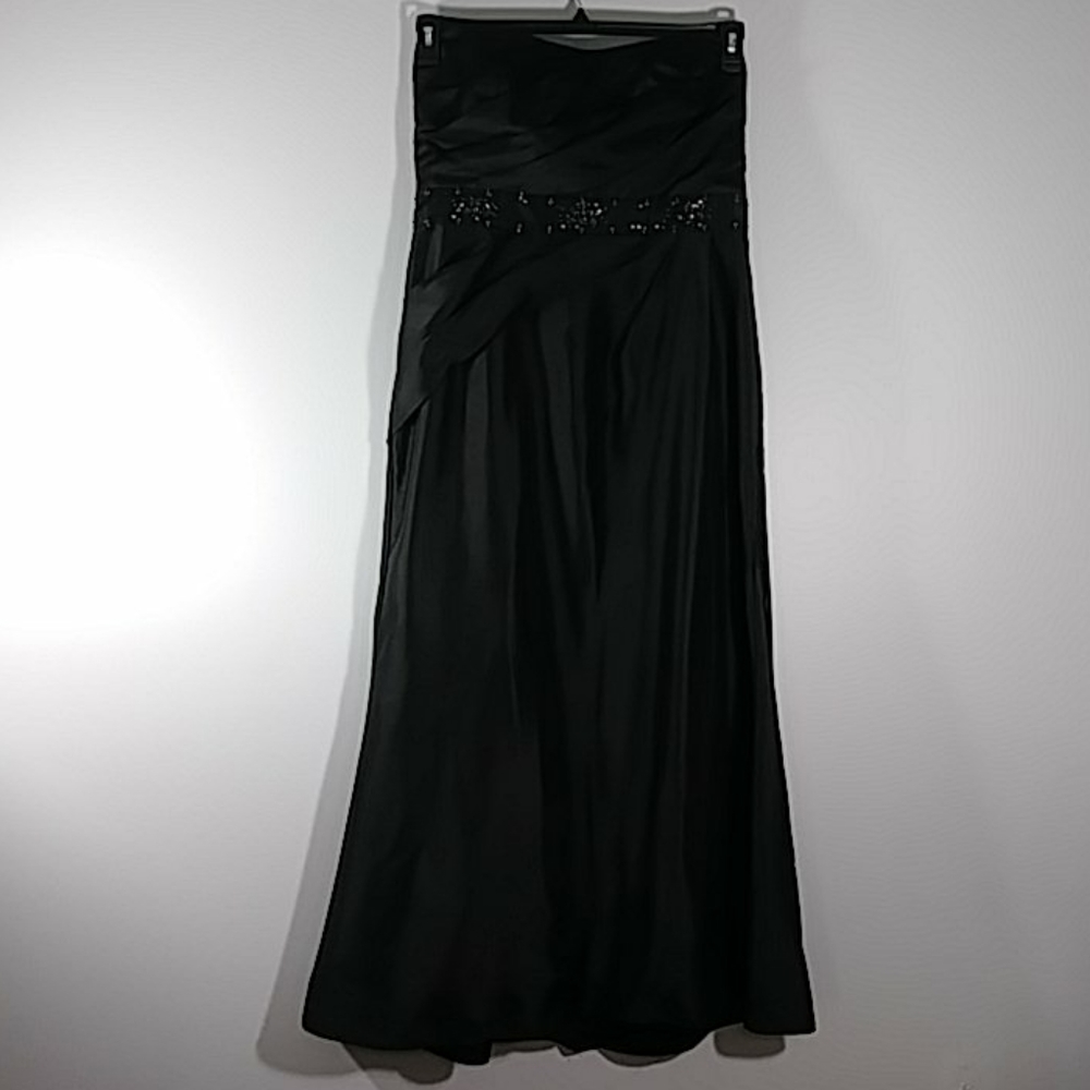 David's Bridal Strapless Black Formal Evening Gown